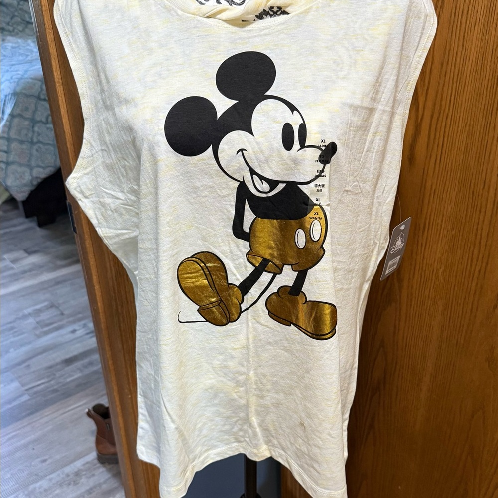 Disney Cream and Gold Mickey Mouse Top size XL new